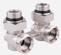 Узел нижнего подключения радиатора Н-образный угловой 1/2"нар х 3/4"нар (евроконус)