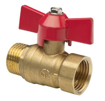 Кран шаровый PN40 внутр/наруж 1/2", бабочка